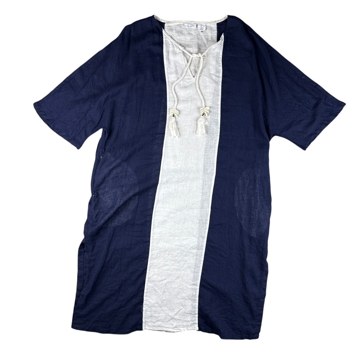 Sigrid Olsen Kaftan Beach Cover-Up Lounge Poolside Linen Blend Womens Size L